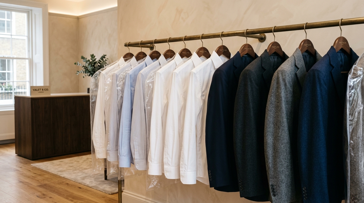 Luxury suit and formal garment dry cleaning valet care