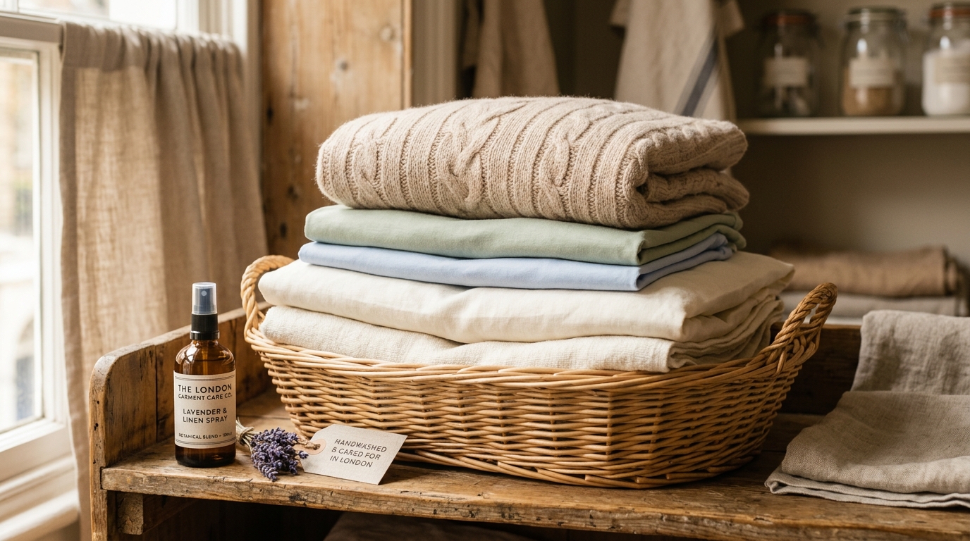 Neatly folded wardrobe laundry